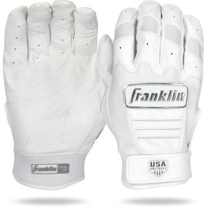 image:imageFranklin Sports USA Softball Womens Batting Gloves Fastpitch  Slowpitch Girls Gloves  Adult  Youth PairsWhiteChrome