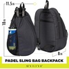 image:imageFranklin Sports Padel Bag  Mens  Womens Paddle Tennis Padel Sling Bag Backpack  Adjustable Size Equipment Bag for Padel  Paddle TennisGray
