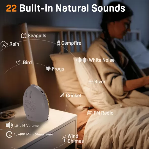 Wake Up Light Sunrise Alarm Clock for Kids Heavy Sleepers Bedroom Bluetooth Speaker Sound Machine with 22 Natural Sounds White Noise Dual Alarms FM Radio 17 Color Night Lights Ideal for Gift