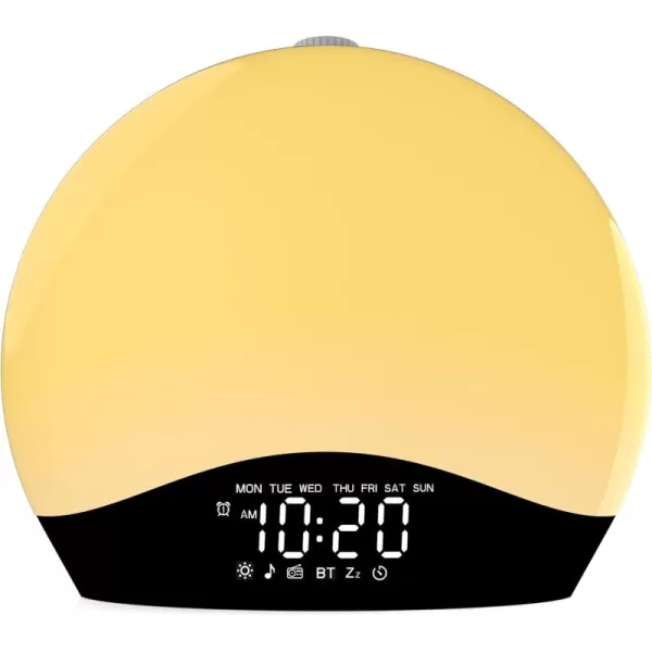 Wake Up Light Sunrise Alarm Clock for Kids Heavy Sleepers Bedroom Bluetooth Speaker Sound Machine with 22 Natural Sounds White Noise Dual Alarms FM Radio 17 Color Night Lights Ideal for Gift