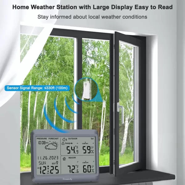 DreamSky Atomic Weather Station Indoor Outdoor Thermometer Wireless