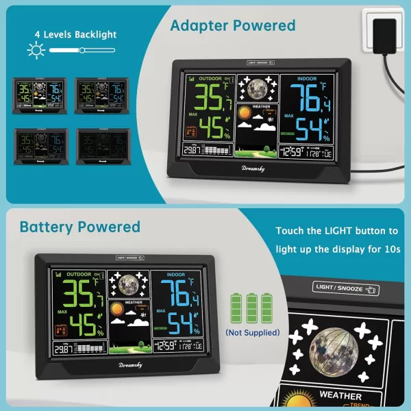 DreamSky Atomic Weather Station Indoor Outdoor Thermometer Wireless