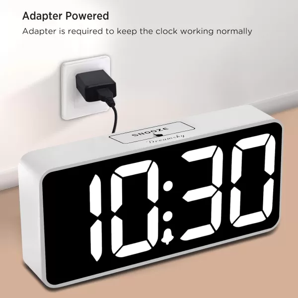 DreamSky Large Digital Alarm Clock Big Numbers for Seniors ampamp Visually Impaired 9 Inches Electric Clocks for Bedroom Jumbo Display Fully Dimmable Brightness USB Ports Adjustable Alarm VolumeWhite Case  White Digit