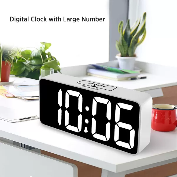 DreamSky Large Digital Alarm Clock Big Numbers for Seniors ampamp Visually Impaired 9 Inches Electric Clocks for Bedroom Jumbo Display Fully Dimmable Brightness USB Ports Adjustable Alarm VolumeWhite Case  White Digit