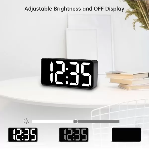 DreamSky Super Loud Alarm Clock for Heavy Sleepers  RGB Small Digital Clock for Kids Bedroom Bedside Nightstand Electric Desk Clock with Large Numbers Dimmer Adjustable Volume USB Port SnoozeWhite