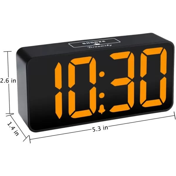 DreamSky Super Loud Alarm Clock for Heavy Sleepers  RGB Small Digital Clock for Kids Bedroom Bedside Nightstand Electric Desk Clock with Large Numbers Dimmer Adjustable Volume USB Port SnoozeOrange