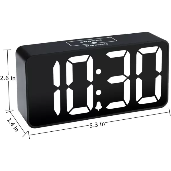 DreamSky Super Loud Alarm Clock for Heavy Sleepers  RGB Small Digital Clock for Kids Bedroom Bedside Nightstand Electric Desk Clock with Large Numbers Dimmer Adjustable Volume USB Port SnoozeWhite