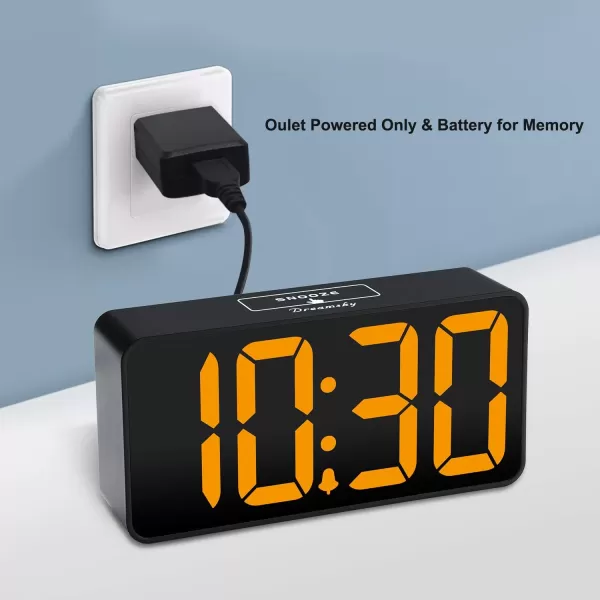 DreamSky Super Loud Alarm Clock for Heavy Sleepers  RGB Small Digital Clock for Kids Bedroom Bedside Nightstand Electric Desk Clock with Large Numbers Dimmer Adjustable Volume USB Port SnoozeOrange