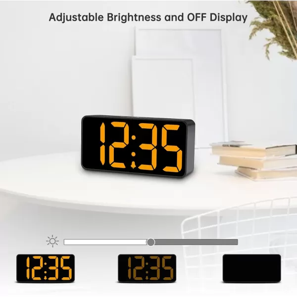 DreamSky Super Loud Alarm Clock for Heavy Sleepers  RGB Small Digital Clock for Kids Bedroom Bedside Nightstand Electric Desk Clock with Large Numbers Dimmer Adjustable Volume USB Port SnoozeOrange