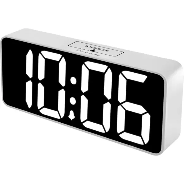 DreamSky Large Digital Alarm Clock Big Numbers for Seniors ampamp Visually Impaired 9 Inches Electric Clocks for Bedroom Jumbo Display Fully Dimmable Brightness USB Ports Adjustable Alarm VolumeWhite Case  White Digit