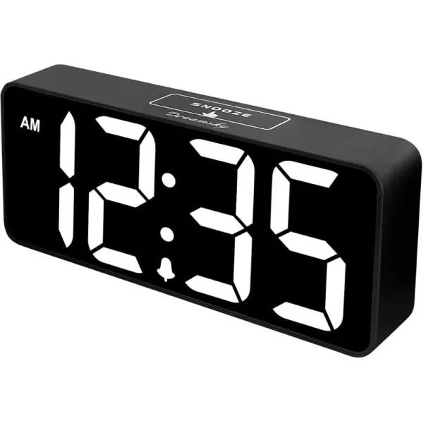 DreamSky Large Digital Alarm Clock Big Numbers for Seniors ampamp Visually Impaired 9 Inches Electric Clocks for Bedroom Jumbo Display Fully Dimmable Brightness USB Ports Adjustable Alarm VolumeBlack Case  White Digit