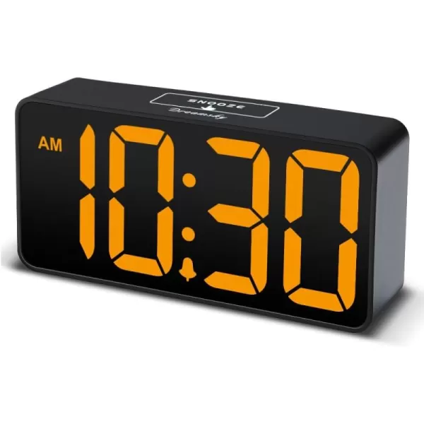 DreamSky Super Loud Alarm Clock for Heavy Sleepers  RGB Small Digital Clock for Kids Bedroom Bedside Nightstand Electric Desk Clock with Large Numbers Dimmer Adjustable Volume USB Port SnoozeOrange