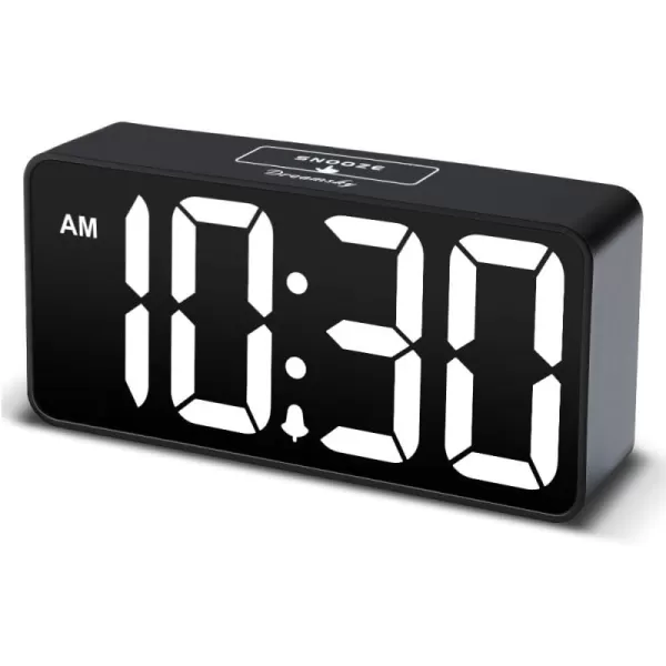 DreamSky Super Loud Alarm Clock for Heavy Sleepers  RGB Small Digital Clock for Kids Bedroom Bedside Nightstand Electric Desk Clock with Large Numbers Dimmer Adjustable Volume USB Port SnoozeWhite