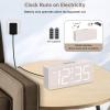 imageDreamSky Wooden Digital Alarm Clock for Bedroom  Wood Desk Clocks for Living Room with Large Numbers Dimmer USB Port Loud Alarm for Heavy Sleepers with Volume Control DSTWhite