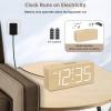 imageDreamSky Wooden Digital Alarm Clock for Bedroom  Wood Desk Clocks for Living Room with Large Numbers Dimmer USB Port Loud Alarm for Heavy Sleepers with Volume Control DSTBamboo