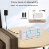 imageDreamSky Wooden Digital Alarm Clock for Bedroom  Wood Desk Clocks for Living Room with Large Numbers Dimmer USB Port Loud Alarm for Heavy Sleepers with Volume Control DSTBlue