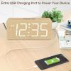 imageDreamSky Wooden Digital Alarm Clock for Bedroom  Wood Desk Clocks for Living Room with Large Numbers Dimmer USB Port Loud Alarm for Heavy Sleepers with Volume Control DSTBamboo