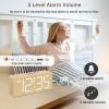 imageDreamSky Wooden Digital Alarm Clock for Bedroom  Wood Desk Clocks for Living Room with Large Numbers Dimmer USB Port Loud Alarm for Heavy Sleepers with Volume Control DSTBamboo