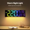 imageJALL 162quot Large Digital Wall Clock with Bluetooth Sync Alarm Big LED 8 RGB Color Auto DST Temperature for Living Room Bedroom Desk Mount Xmas Birthday Gift for Aged Elderly Mother FatherBlack  Bluetooth