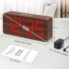 imageDreamSky Wooden Digital Alarm Clock for Bedroom  Desk Clocks with Large Numbers for Living Room Office Dimmer USB Port Loud Alarm for Heavy Sleepers with Volume Control DST Wood Decor ampamp GiftsRed