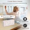 imageDreamSky Wooden Digital Alarm Clock for Bedroom  Desk Clocks with Large Numbers for Living Room Office Dimmer USB Port Loud Alarm for Heavy Sleepers with Volume Control DST Wood Decor ampamp GiftsWhite