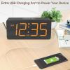 imageDreamSky Wooden Digital Alarm Clock for Bedroom  Desk Clocks with Large Numbers for Living Room Office Dimmer USB Port Loud Alarm for Heavy Sleepers with Volume Control DST Wood Decor ampamp GiftsBlackrgb