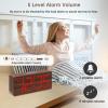 imageDreamSky Wooden Digital Alarm Clock for Bedroom  Desk Clocks with Large Numbers for Living Room Office Dimmer USB Port Loud Alarm for Heavy Sleepers with Volume Control DST Wood Decor ampamp GiftsRed