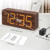 imageDreamSky Wooden Digital Alarm Clock for Bedroom  Desk Clocks with Large Numbers for Living Room Office Dimmer USB Port Loud Alarm for Heavy Sleepers with Volume Control DST Wood Decor ampamp GiftsBrown