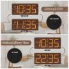 imageDreamSky Wooden Digital Alarm Clock for Bedroom  Desk Clocks with Large Numbers for Living Room Office Dimmer USB Port Loud Alarm for Heavy Sleepers with Volume Control DST Wood Decor ampamp GiftsBrown