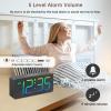 imageDreamSky Wooden Digital Alarm Clock for Bedroom  Desk Clocks with Large Numbers for Living Room Office Dimmer USB Port Loud Alarm for Heavy Sleepers with Volume Control DST Wood Decor ampamp GiftsBlackrgb