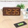 imageDreamSky Wooden Digital Alarm Clock for Bedroom  Desk Clocks with Large Numbers for Living Room Office Dimmer USB Port Loud Alarm for Heavy Sleepers with Volume Control DST Wood Decor ampamp GiftsBrown
