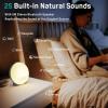 imageWhite Noise Sound Machine with 25 Soothing Sounds 17 Night Lights 5W Bluetooth Speaker SleepTimer Wake Up Light Sunrise Alarm Clock for Bedrooms Ideal Gift for Baby Kids Adults Seniors
