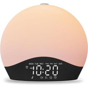 imageSound Machine White Noise Machine with 25 Soothing Sounds 17 Night Lights 5W Stereo Bluetooth Speaker Sleep Timer Wake Up Light Sunrise Alarm Clock for Bedrooms Ideal Gift for Baby Kids Seniors