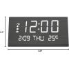 imageJALL Digital Alarm Clock with Wooden Electronic LED Time Display 3 Alarm Settings WeekdayWeekend Mode Temperature Detect Wood Made Electric Clocks for Office Bedroom BedsideBlack