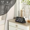 imageJALL Digital Alarm Clock with Wooden Electronic LED Time Display 3 Alarm Settings WeekdayWeekend Mode Temperature Detect Wood Made Electric Clocks for Office Bedroom BedsideBlack