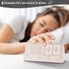 imageJALL Digital Alarm Clock with Wooden Electronic LED Time Display 3 Alarm Settings WeekdayWeekend Mode Temperature Detect Wood Made Electric Clocks for Office Bedroom BedsideWhite