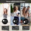 imageJALL Digital Alarm Clock with Wooden Electronic LED Time Display 3 Alarm Settings WeekdayWeekend Mode Temperature Detect Wood Made Electric Clocks for Office Bedroom BedsideBlack