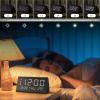 imageJALL Digital Alarm Clock with Wooden Electronic LED Time Display 3 Alarm Settings WeekdayWeekend Mode Temperature Detect Wood Made Electric Clocks for Office Bedroom BedsideBlack