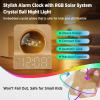 imageDreamSky Small RGB Night Light Alarm Clock for Bedroom Modern Dcor Color Changing Crystal Ball Digital Clock with Loud Alarm for Heavy Sleepers Kids 5 Brightness Dimmer ampamp Volume Boys Girls GiftsBamboo