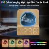 imageDreamSky Small RGB Night Light Alarm Clock for Bedroom Modern Dcor Color Changing Crystal Ball Digital Clock with Loud Alarm for Heavy Sleepers Kids 5 Brightness Dimmer ampamp Volume Boys Girls GiftsBamboo