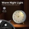 imageAnalog Alarm Clock 4 inch Super Silent Non Ticking Small Clock with Night Light Battery Operated Simple Design Old Fashioned Style Ideal Decor for Bedroom Bedside Desk Adult Kid Gift GreenWhite  Gold