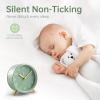 imageAnalog Alarm Clock 4 inch Super Silent Non Ticking Small Clock with Night Light Battery Operated Simple Design Old Fashioned Style Ideal Decor for Bedroom Bedside Desk Adult Kid Gift GreenGreen  Gold