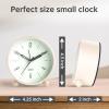 imageAnalog Alarm Clock 4 inch Super Silent Non Ticking Small Clock with Night Light Battery Operated Simple Design Old Fashioned Style Ideal Decor for Bedroom Bedside Desk Adult Kid Gift GreenWhite