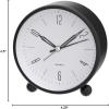 imageAnalog Alarm Clock 4 inch Super Silent Non Ticking Small Clock with Night Light Battery Operated Simple Design Old Fashioned Style Ideal Decor for Bedroom Bedside Desk Adult Kid Gift GreenBlack