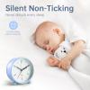 imageAnalog Alarm Clock 4 inch Super Silent Non Ticking Small Clock with Night Light Battery Operated Simple Design Old Fashioned Style Ideal Decor for Bedroom Bedside Desk Adult Kid Gift GreenSkyblue