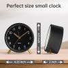 imageAnalog Alarm Clock 4 inch Super Silent Non Ticking Small Clock with Night Light Battery Operated Simple Design Old Fashioned Style Ideal Decor for Bedroom Bedside Desk Adult Kid Gift GreenBlack  Gold