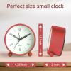 imageAnalog Alarm Clock 4 inch Super Silent Non Ticking Small Clock with Night Light Battery Operated Simple Design Old Fashioned Style Ideal Decor for Bedroom Bedside Desk Adult Kid Gift GreenRed