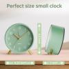 imageAnalog Alarm Clock 4 inch Super Silent Non Ticking Small Clock with Night Light Battery Operated Simple Design Old Fashioned Style Ideal Decor for Bedroom Bedside Desk Adult Kid Gift GreenGreen  Gold