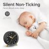 imageAnalog Alarm Clock 4 inch Super Silent Non Ticking Small Clock with Night Light Battery Operated Simple Design Old Fashioned Style Ideal Decor for Bedroom Bedside Desk Adult Kid Gift GreenBlack  Gold