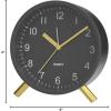 imageAnalog Alarm Clock 4 inch Super Silent Non Ticking Small Clock with Night Light Battery Operated Simple Design Old Fashioned Style Ideal Decor for Bedroom Bedside Desk Adult Kid Gift GreenBlack  Gold
